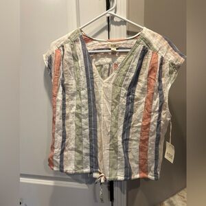 a.n.a. a New Approach women  striped sleeveless top Large NWT
